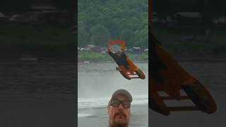 Hydroplane does backflip and lands it boat racing [upl. by Yllehs]