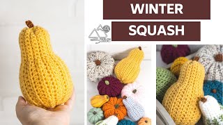 CROCHET Winter Squash Gourd Step by Step Crochet Pattern by Winding Road Crochet [upl. by Lybis962]