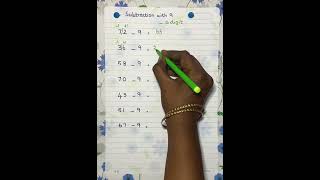 Subtraction ✨ 2 digit number by 9 mathtalk23 shortsfeed shortsviral numbersystem [upl. by Woodhouse]