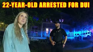 Bodycam DUI Arrest  22YearOld From Out of State is Arrested for DUI with No License [upl. by Hekker]