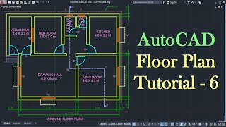 AutoCAD Floor Plan Tutorial for Beginners  6 [upl. by Gunilla]