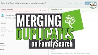 Easily MERGE Duplicates on the FamilySearch Family Tree [upl. by Aticnemrac]