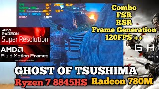 GHOST OF TSUSHIMA on Ryzen 7 8845HS w Radeon 780M Power of AFMF Frame Generation advanaigen [upl. by Emirej816]