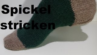 Socken stricken  Spickel und Maschenaufnahme nach Ferse [upl. by Bunow]