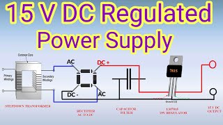 15 Volt DC regulated Power Supply circuit using LM 7815 in Tami [upl. by Richarda]