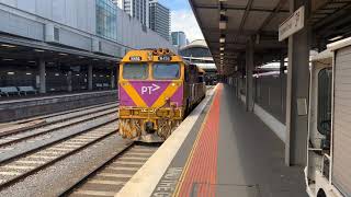 VLine N456 City of Colac Heads Back to the Bank Sidings at Southern Cross Station Leslie RS5T Horn [upl. by Safko292]