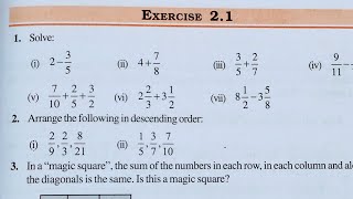 Class 7 Maths Chapter 2 l NCERT EXERCISE21 l Fraction and Decimal l CBSE Board l Solution l 7th [upl. by Annauj]