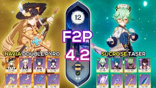 F2P C0 Navia Double Pyro amp C6 Sucrose Taser  Spiral Abyss 4243  Genshin Impact [upl. by Maribel]