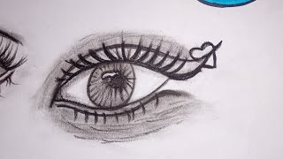 How to drawing hyper Realistic eyes l step by step ll eye sketch [upl. by Lever]