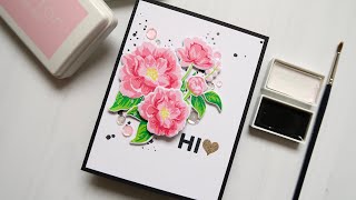 Stamping Peonies FAST with NEW amp INNOVATIVE Layering Stamp Set from The Ton [upl. by Enelra]