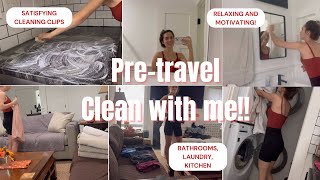 Clean with me Pretravel house cleaning and tidying Satisfying cleaning motivation [upl. by Elehcim]