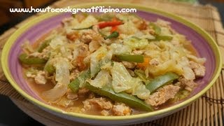 Filipino Food Ginisang Repolyo recipe Cabbage Tagalog English Pinoy Cooking [upl. by Borries84]