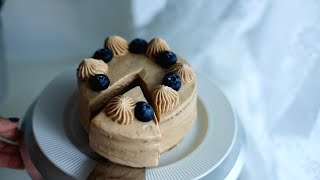 Earl Grey Irish Cream Cake  Baking during a Rainstorm  ASMR [upl. by Sorcha]