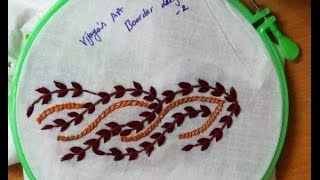 Embroidery Designs  simple and easy Border design 2 [upl. by Natloz]