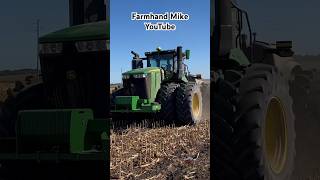 John Deere 9R 590 tractor pulling a Deere 512 disk ripper [upl. by Frayne]