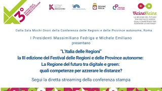 Conferenza stampa de quotL’Italia delle Regioni  III edizione del Festival delle Regioniquot [upl. by Arec]