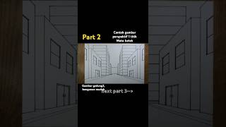 gambar perspektif 1 titik MATA KATAK paling mudah amp simple  gambar gedung2 youtubeshort  PART 2 [upl. by Gelman]