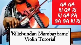 How to play Kilichundan Mambazhame song On Violin  Kilichundan Mambazham  Easy Violin Tutorial [upl. by Linzy278]