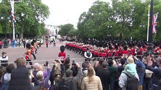 Trooping the Colour 2024 Colonel Review Massed bands marching back to Buckingham Palace [upl. by Candi]