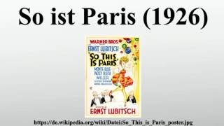 So ist Paris 1926 [upl. by Moseley]