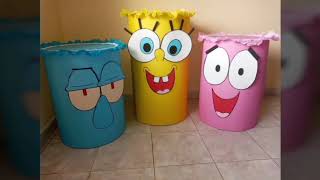 como hacer cilindros para fiesta de Bob Esponja [upl. by Wearing]