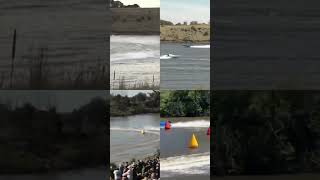 TURBO VS SUPERCHARGER RED VS BLUE 6 CYL VS V8 ON WATER turbocharger racing automobile boat [upl. by Denys639]