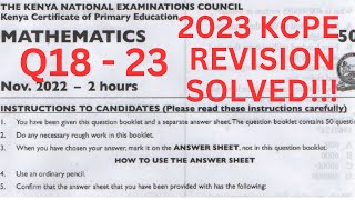 KCPE 2023 MATHS PAPERS KCPE 2022 MATHS REVISION PAST PAPERS AND ANSWERS 2023KCPE PREDICTION Q1823 [upl. by Giselbert]