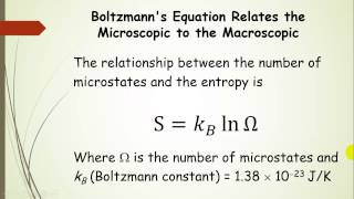 Entropy Microstates and the Boltzmann Equation Pt 2 [upl. by Elna]