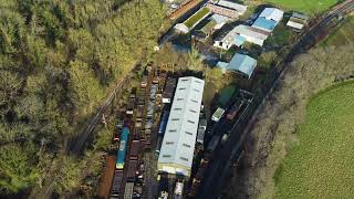 NYMR  Class 47 No 47077 North Star at Newbridge with aerial footage of Newbridge and Pickering [upl. by Inahc]