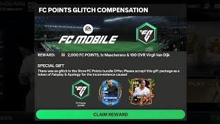 UPCOMING COMPENSATION GIFT PACKAGE CONFIRMED BY EA 😱🤩 FREE 2k FC POINTS amp 100 OVR VAN DIJK FOR 🆓 🎁 [upl. by Aydiv202]