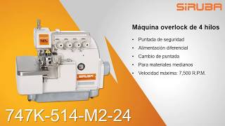 Máquina overlock de 4 agujas marca SiRUBA [upl. by Apthorp158]