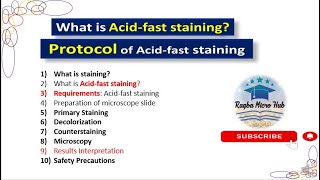 Acidfast staining  Protocol  Procedure  Bacterial identification techniquesstaininglaboratory [upl. by Cummine442]