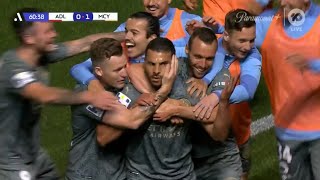 Andrew Nabbout Goal  ALeague Highlights  Adelaide United v Melbourne City FC [upl. by Tenney]