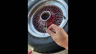 Taking paint of some 15x7 spoke wire wheels and making them all chrome again [upl. by Teerell]