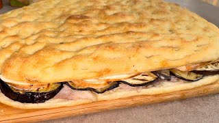 FOCACCIA BACIATA RIPIENA DI PORCHETTA MELANZANE E PROVOLA AFFUMICATA [upl. by Peppie]