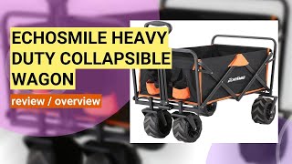 EchoSmile Heavy Duty Collapsible Wagon Review The Ultimate AllTerrain Cart [upl. by Hazlett]