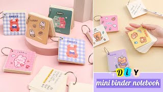 How to make Mini Single Ring Binder Notebook at your home  DIY binder journal notebook [upl. by Akinhoj]