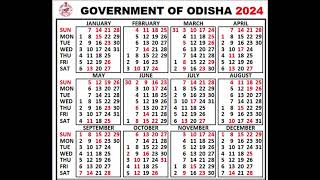 2024 Odisha govt calendar for all [upl. by Aisereht476]