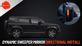 Title How to Install Dynamic Sweeping Directionals on Land Rover Defender L663 Mirrors  Lucky8 [upl. by Prochora31]