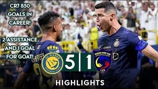 ALNASSR VS AL HAZM  HIGHLIGHT 850 GOALS RONALDO GOAT [upl. by Naida]