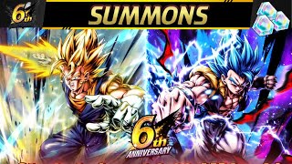 FINAL SUMMONS FOR GOGETA amp My NEW Best Team Dragon Ball Legends 6th Anniversary [upl. by Bachman845]