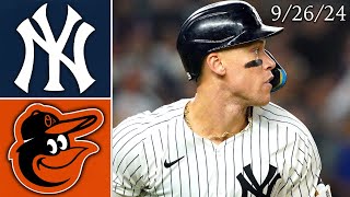 New York Yankees vs Baltimore Orioles  Game Highlights  92624 [upl. by Kcid115]