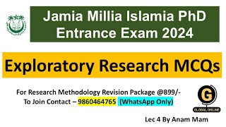 Exploratory Research PhD Entrance Exam  Jamia Millia Islamia University 2024 [upl. by Clem]