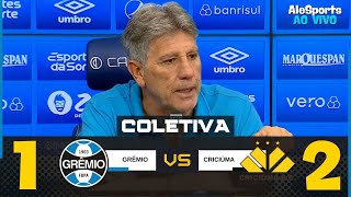 COLETIVA RENATO GAÚCHO  GRÊMIO 12 CRICIÚMA  PÓS JOGO [upl. by Filbert]