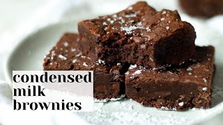 Extra Fudgy Easy CONDENSED MILK BROWNIES Eggless RECIPE AT CHENEETODAYCOM [upl. by Faux]