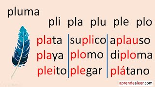 Silabas pla ple pli plo plu para niños [upl. by Jonny]