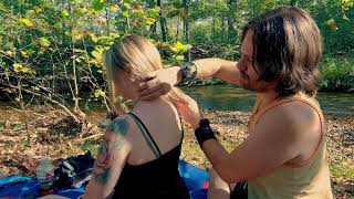 ASMR  Hair Play amp Head Massage By the River  Real Nature Sounds  No Talking 😴 [upl. by Curnin]