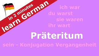 A1 A2 Präteritum Konjugation des Verb quotseinquot konjugation verb präteritum [upl. by Wenn125]