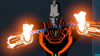 Renegade vs Tesler Argon Square Fight  TRON Uprising [upl. by Hank73]