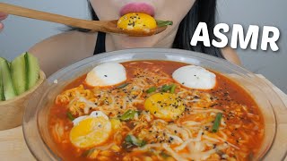 ASMR Samyang Spicy Stew Noodles with Soft Boiled Eggs NO Talking Eating Sounds  NE Lets Eat [upl. by Pernell861]